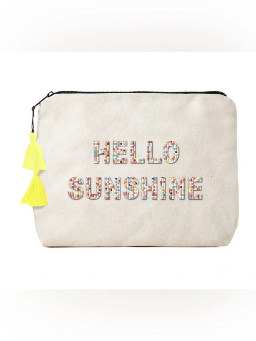 Fallon & Royce Hello Sunshine Confetti Bikini Clutch Canvas Beach Summer